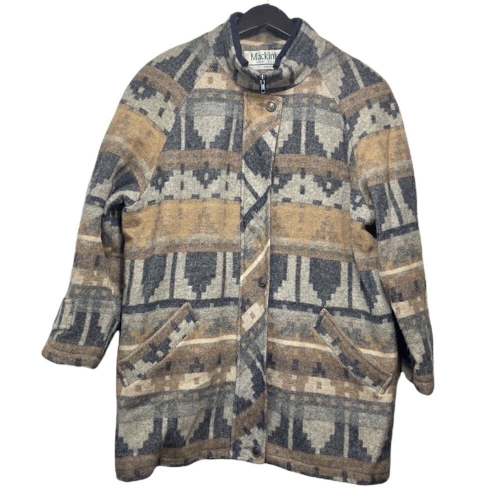 Vintage Mackintosh Tribal/Western/Aztec Print Coat Size 14